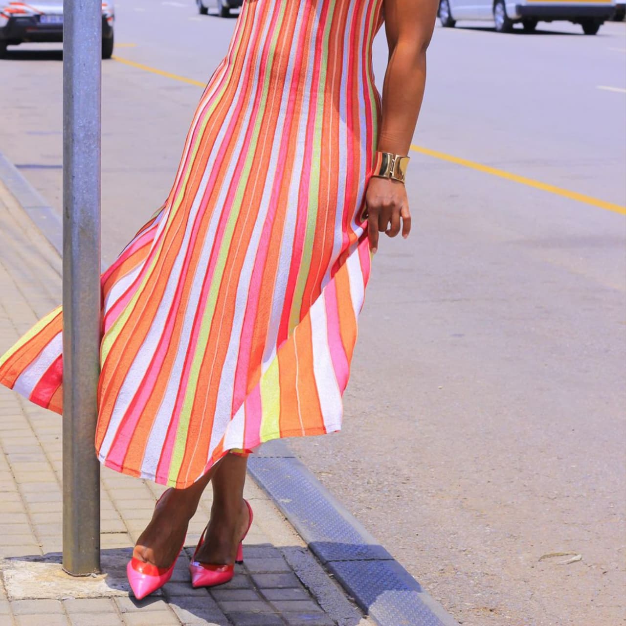 Multi-colour Stripped Dress - Image 2