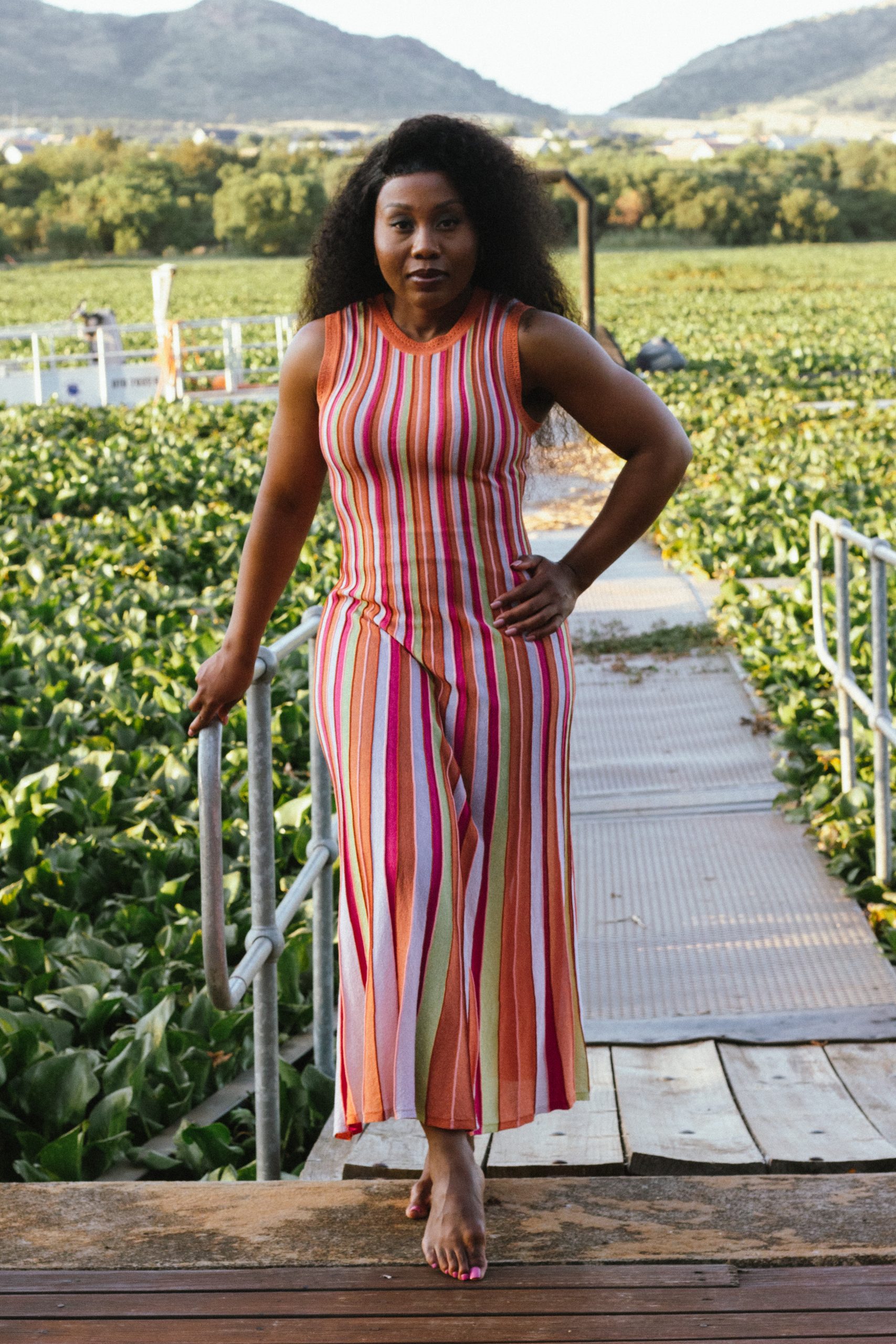 Multi-colour Stripped Dress