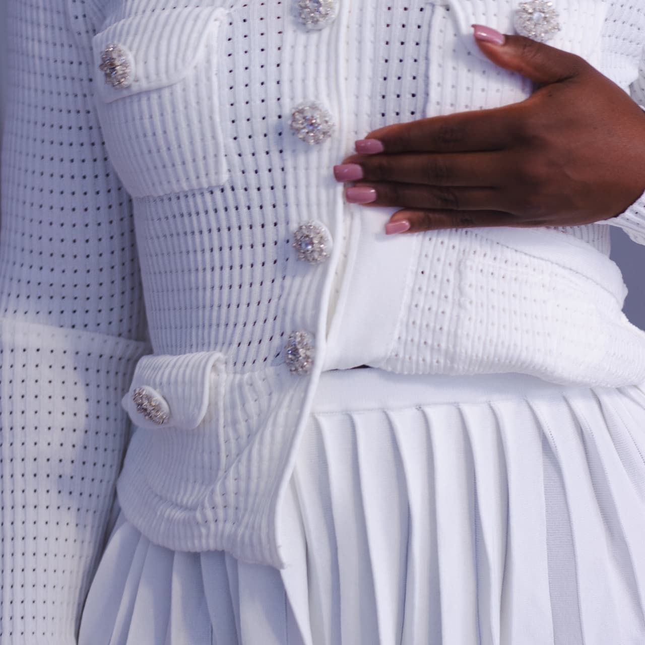 White Long Sleeve Keke Dress - Image 3
