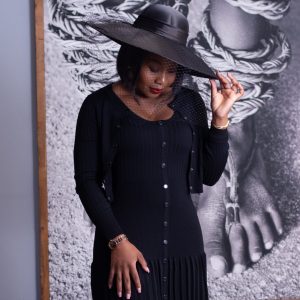 Black DK Dress with Cardigan